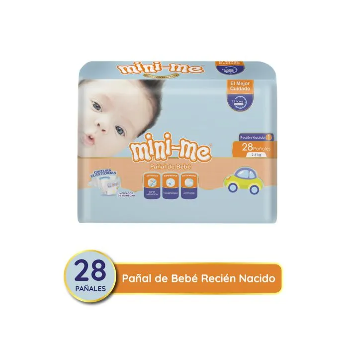 Panales Mini me para bebe recien nacido Bulto de 5 paquetes