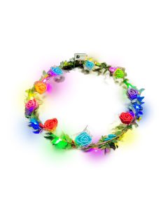 Diadema De Flores Led Concierto Hora Loca Cotillón