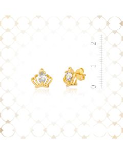 Zarcillo de Oro Enchapado Dorado con Aleación de Circón Figura de Corona