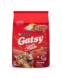 Alimento Para Gatos Adultos Gatsy Sabor A Carne Arroz Y Maiz 500Gr