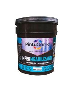Pintura Impermeabilizante Pintugama Industrial Cuñete 4 Galones (Gris)