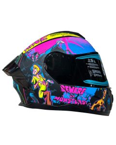 Casco Semintegral Edge Boston Diseño Scooby Doo Doble Visor Ahumado L-XL