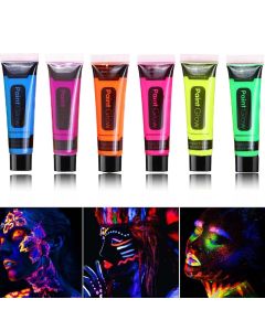 Kit Maquillaje Pintura Neon Hora Loca Fiestas Cotillon 6unid