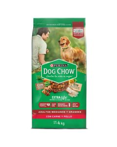Alimento Para Perros Purina Dog Chow Adultos Medianos Y Grandes Sin Colorante 4Kg