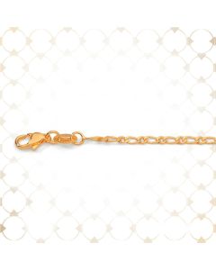 Cadena de Oro Enchapado Tejido Alterna Barbada 1 x 1 Dorado