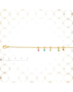 Tobillera de Oro Enchapado Dorado con Colgante de Acrilico Figura de Circulos