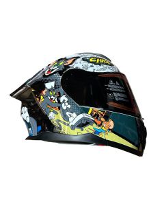 Casco Modular Edge Boston Diseño Tom y Jerry con Luz Led Doble Visor