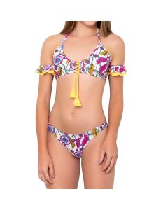 Bikini Top "Off Shoulder" con adorno PomPom Cherokee M