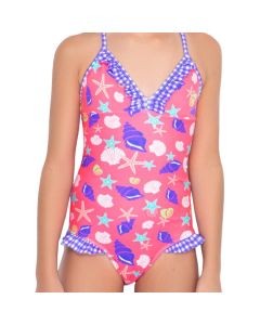 Traje de Baño Entero Escote "V" con volante Coraline
