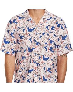 Camisa Estampada Palmeras Abstractas Manga Corta