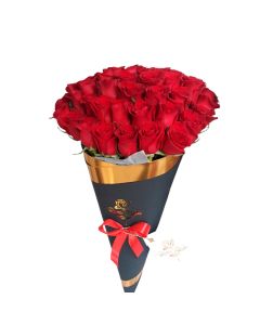 Cono Ramo 24 Rosas Naturales