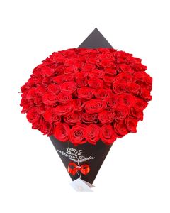 Cono Ramo 100 Rosas Naturales