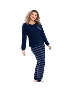 Pijama Camisa Manga Larga y Pantalón Largo Unicolor