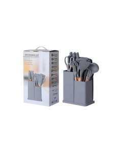 Set 19 Utensilios Cucharones De Silicona Kitchen Cuchillos