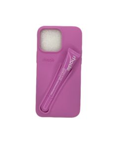Forro con Labial – iPhone 14 Pro Max – Gris / Rosa