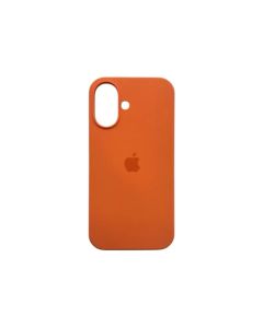 Forro de Silicón iPhone 16 – Azul Marino / Naranja