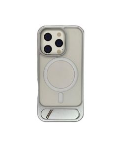 Forro Metálico MagSafe iPhone 16 Pro – Negro / Plateado / Vinotinto