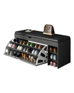 Zapatero De Madera Rack Estante Asiento Cajón 3 Niveles