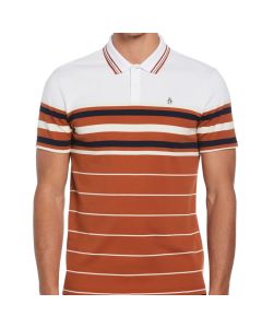 Polo Lineas Frontales Marron Original Penguin