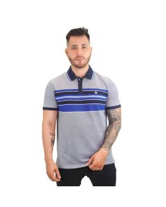 Chemise Polo de Caballero Franjas de Colores Azules en el Pecho Original Penguin