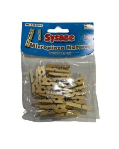Micropinza Madera 2.5 Cm 24 Pzas