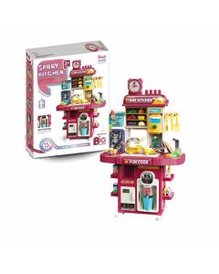 Cocina Mini De Juguete Con 50 Accesorios Luz Agua Y Vapor