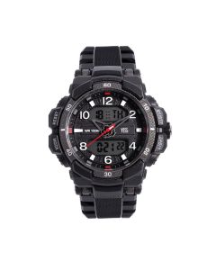 Reloj Yess Sport Caballero Grande Silicona Negro Caja Plastica AnalógicoDigital 10Atm
